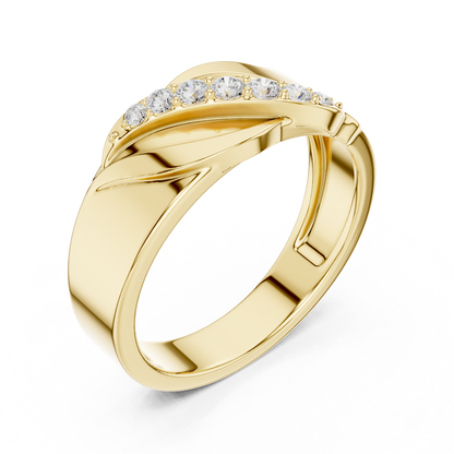 Modern twist solitaire diamond ring featuring a sleek crossover band and sparkling round center stone by Orova Jewels.
