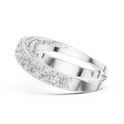 Criss Cross Diamond Band Ring