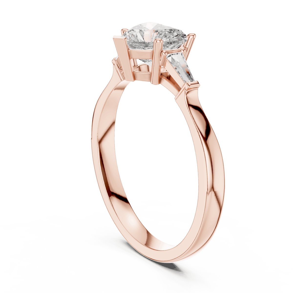 Classic solitaire diamond engagement ring featuring a round brilliant center stone in a four-prong setting with a polished band by Orova Jewels.