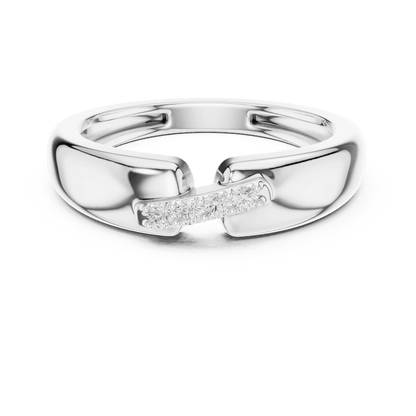 Classic diamond wedding band ring featuring a polished band with a row of sparkling round diamonds by Orova Jewels.