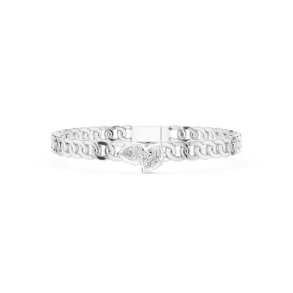 Butterfly diamond chain bracelet featuring polished interlocking links and a sparkling butterfly centerpiece by Orova Jewels.