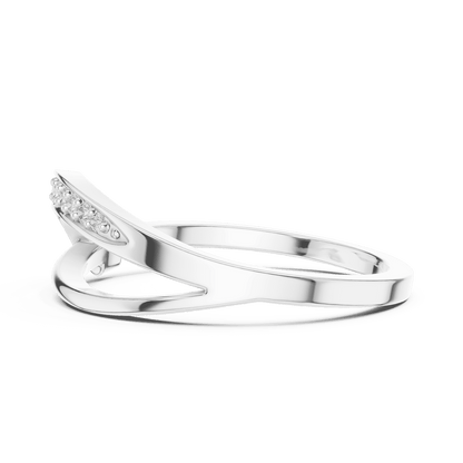Twisted Pavé Diamond Band Ring featuring a graceful crossover design with sparkling pavé-set diamond accents and a polished finish by Orova Jewels.