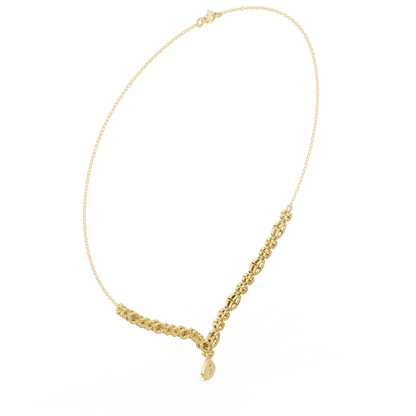 Elegant Marquise & Round Diamond Drop Necklace in white gold featuring brilliant round and marquise-cut diamonds by Orova Jewels.