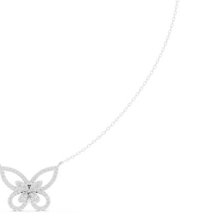 Butterfly diamond pendant necklace featuring a delicate butterfly-inspired design on a fine chain by Orova Jewels.