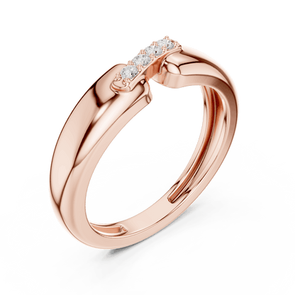 Classic diamond wedding band ring featuring a polished band with a row of sparkling round diamonds by Orova Jewels.