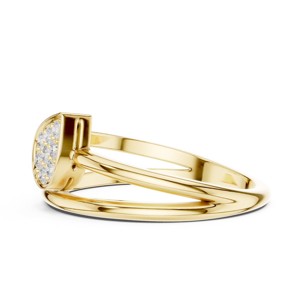 Marquise Cluster Diamond Ring featuring a marquise-shaped cluster of round diamonds on a sleek split-style polished band by Orova Jewels.