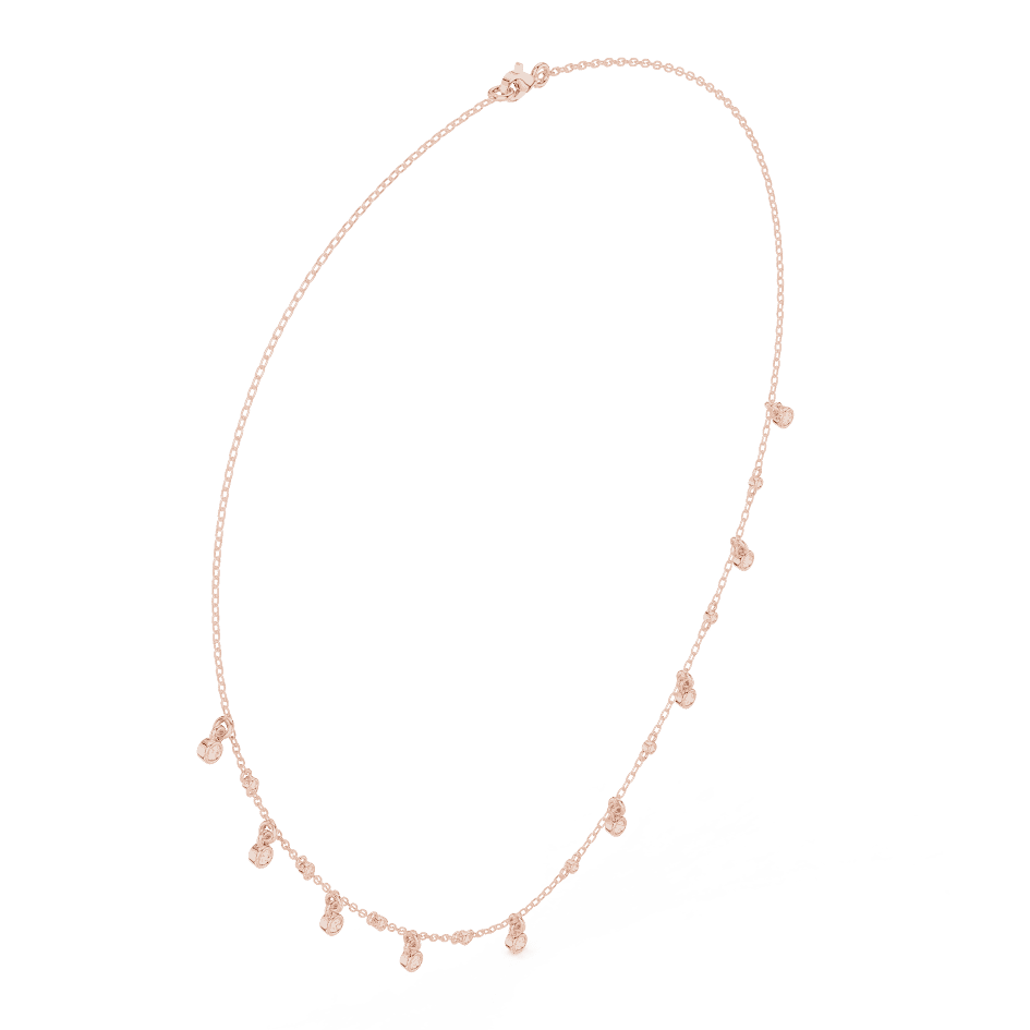 Dainty diamond dangle necklace featuring delicate sparkling drop charms on a fine chain by Orova Jewels.