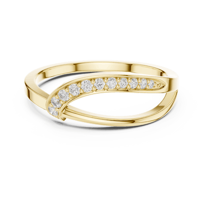 Twisted Pavé Diamond Band Ring featuring a graceful crossover design with sparkling pavé-set diamond accents and a polished finish by Orova Jewels.
