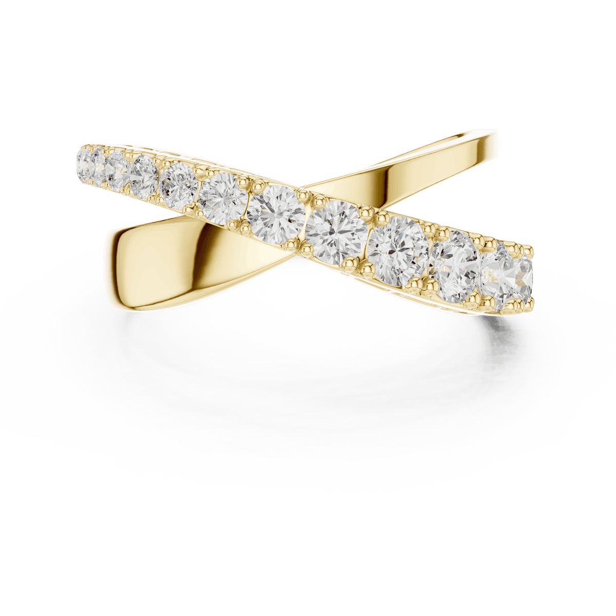 Criss Cross Diamond Band Ring