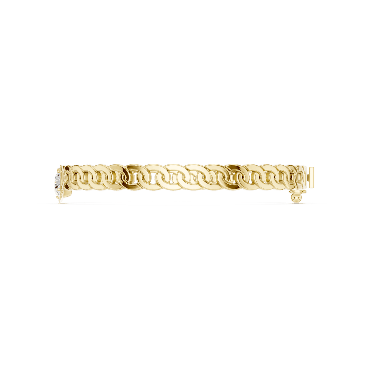 Butterfly diamond chain bracelet featuring polished interlocking links and a sparkling butterfly centerpiece by Orova Jewels.