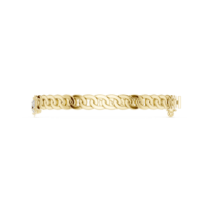 Butterfly diamond chain bracelet featuring polished interlocking links and a sparkling butterfly centerpiece by Orova Jewels.