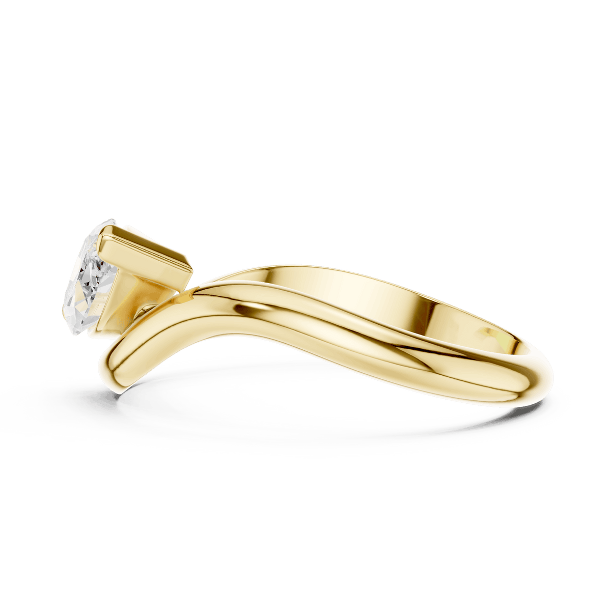 Marquise solitaire diamond ring featuring an elegant marquise-cut center stone on a sleek polished band by Orova Jewels.