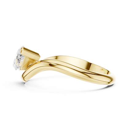 Marquise solitaire diamond ring featuring an elegant marquise-cut center stone on a sleek polished band by Orova Jewels.