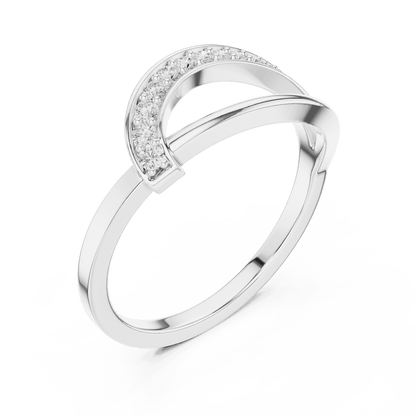 Twisted Pavé Diamond Band Ring featuring a graceful crossover design with sparkling pavé-set diamond accents and a polished finish by Orova Jewels.