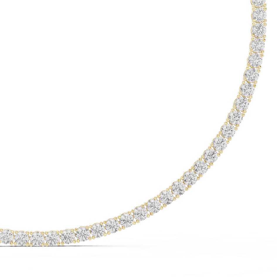 Classic round diamond tennis necklace with a continuous line of sparkling stones by Orova Jewels.