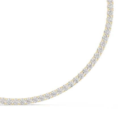 Classic round diamond tennis necklace with a continuous line of sparkling stones by Orova Jewels.