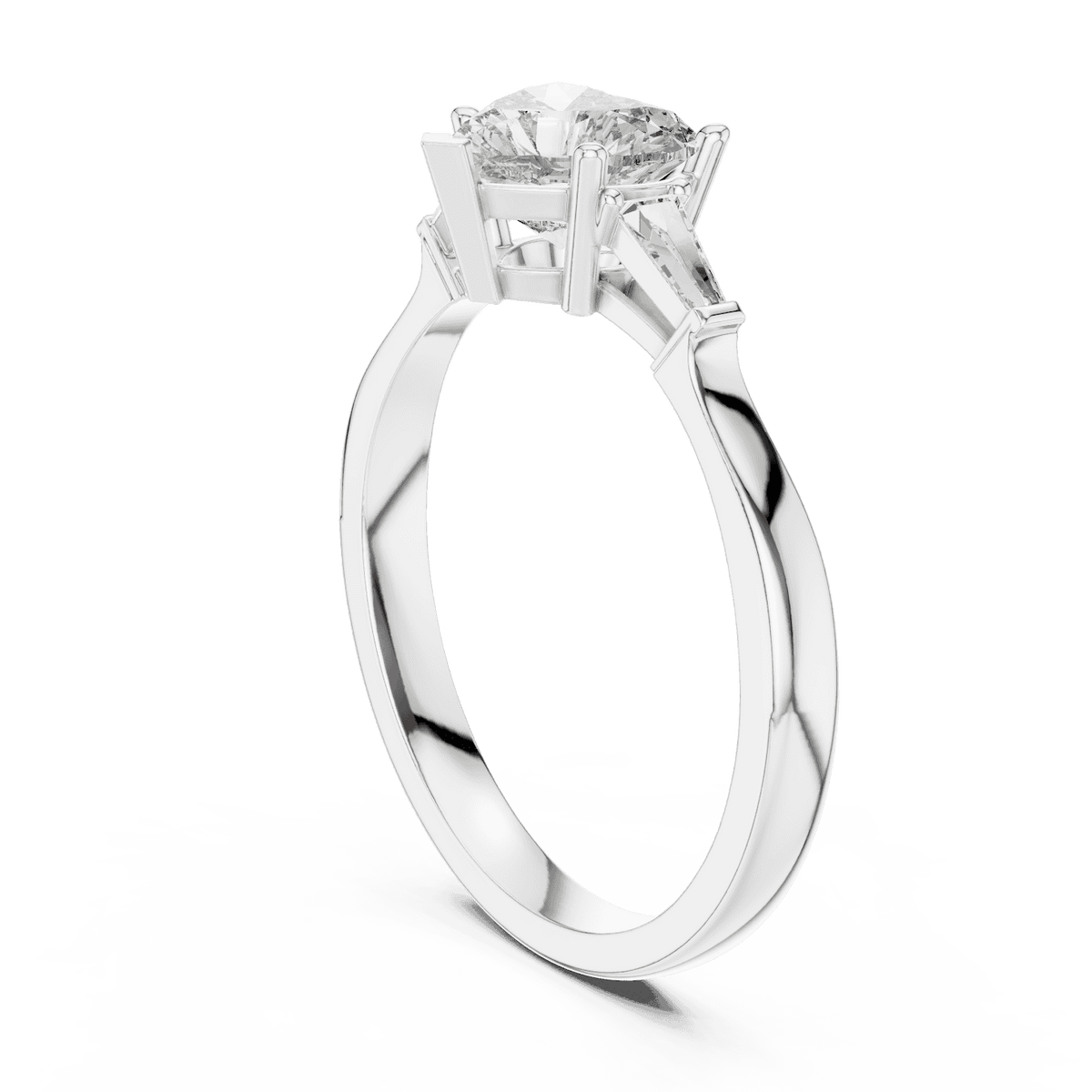 Classic solitaire diamond engagement ring featuring a round brilliant center stone in a four-prong setting with a polished band by Orova Jewels.
