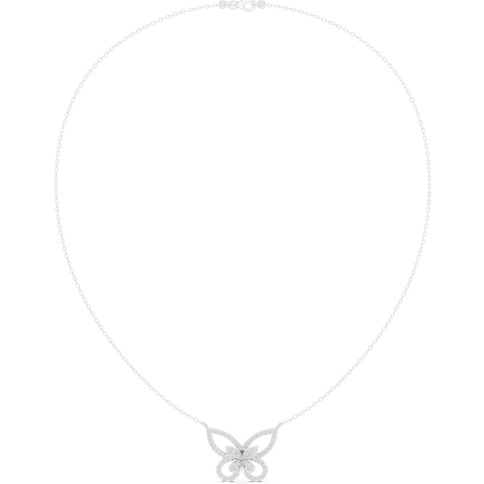 Butterfly diamond pendant necklace featuring a delicate butterfly-inspired design on a fine chain by Orova Jewels.