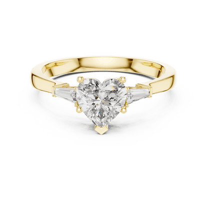 Classic solitaire diamond engagement ring featuring a round brilliant center stone in a four-prong setting with a polished band by Orova Jewels.