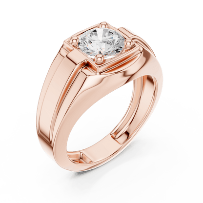 Classic solitaire diamond engagement ring featuring a brilliant round center stone in a four-prong setting with a polished band by Orova Jewels.