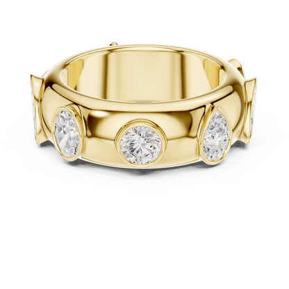 Marquise diamond eternity band ring featuring alternating marquise and round brilliant stones on a polished band by Orova Jewels.