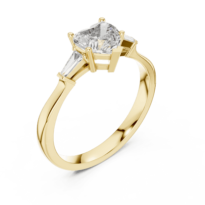 Classic solitaire diamond engagement ring featuring a round brilliant center stone in a four-prong setting with a polished band by Orova Jewels.