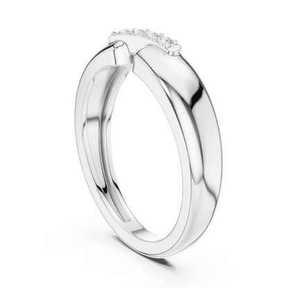 Classic diamond wedding band ring featuring a polished band with a row of sparkling round diamonds by Orova Jewels.