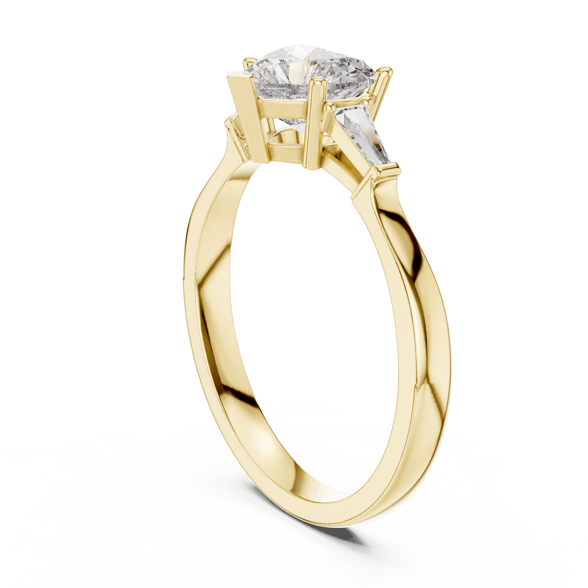 Classic solitaire diamond engagement ring featuring a round brilliant center stone in a four-prong setting with a polished band by Orova Jewels.