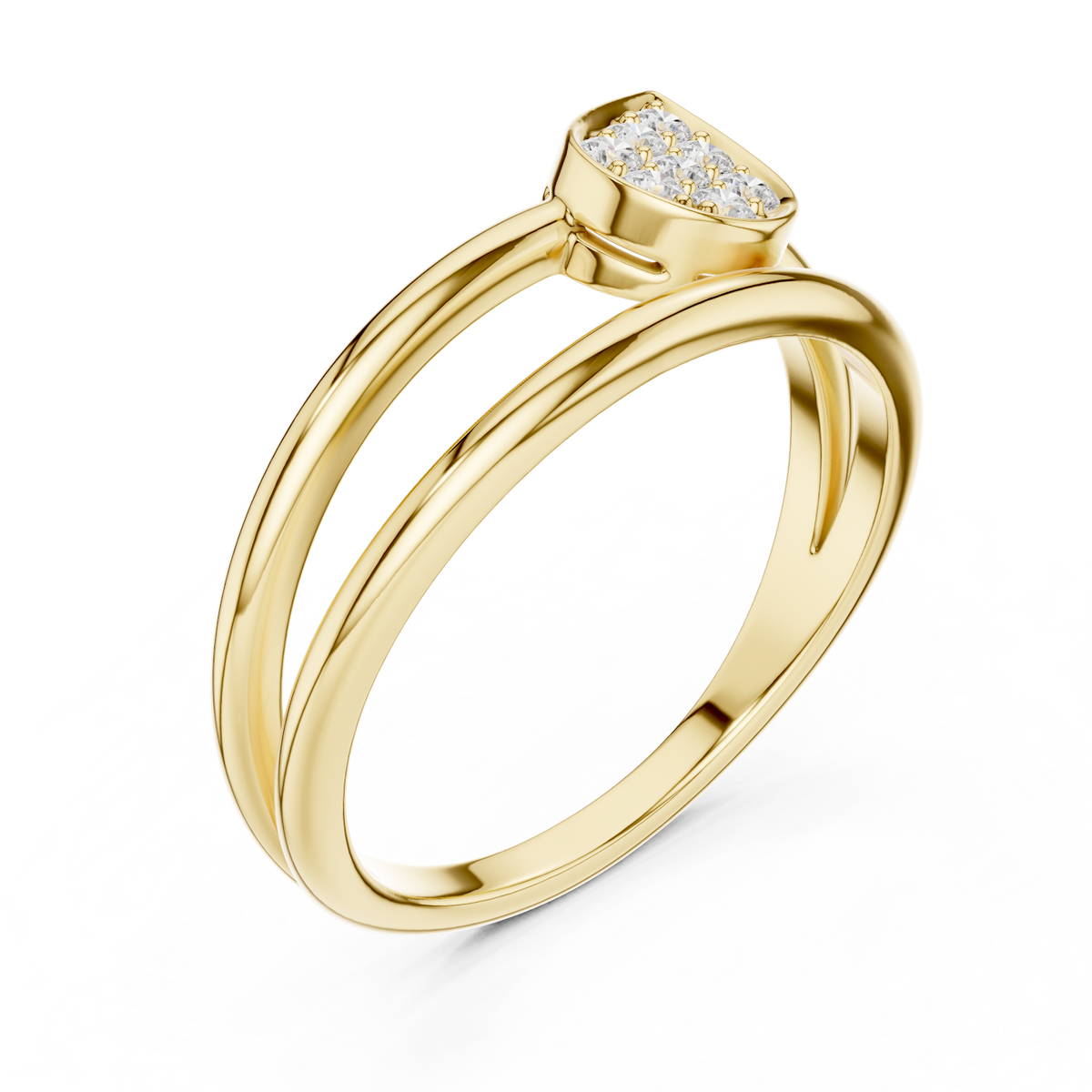 Marquise Cluster Diamond Ring featuring a marquise-shaped cluster of round diamonds on a sleek split-style polished band by Orova Jewels.