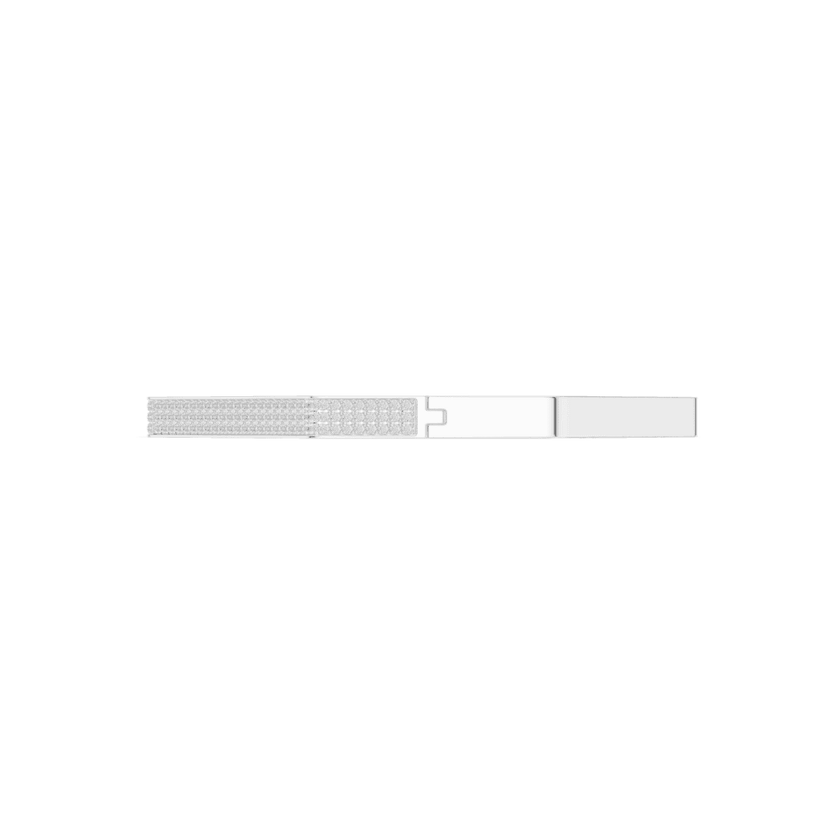 Geometric diamond bangle bracelet featuring a sleek octagonal design with a pavé-set diamond accent panel and polished finish by Orova Jewels.
