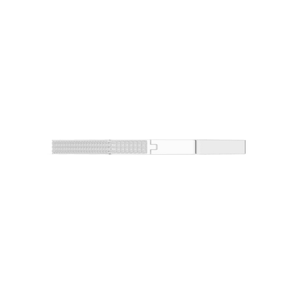 Geometric diamond bangle bracelet featuring a sleek octagonal design with a pavé-set diamond accent panel and polished finish by Orova Jewels.