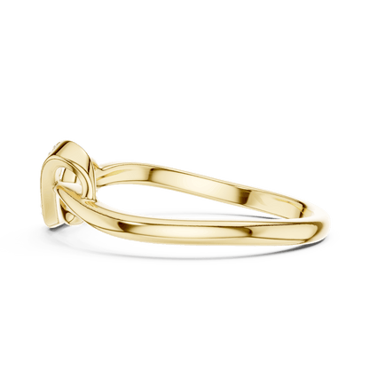 Twisted Infinity Diamond Ring featuring an elegant crossover band with sparkling accent stones and a polished finish by Orova Jewels.