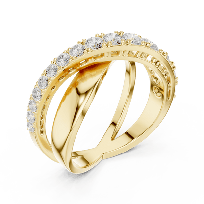 Criss Cross Diamond Band Ring