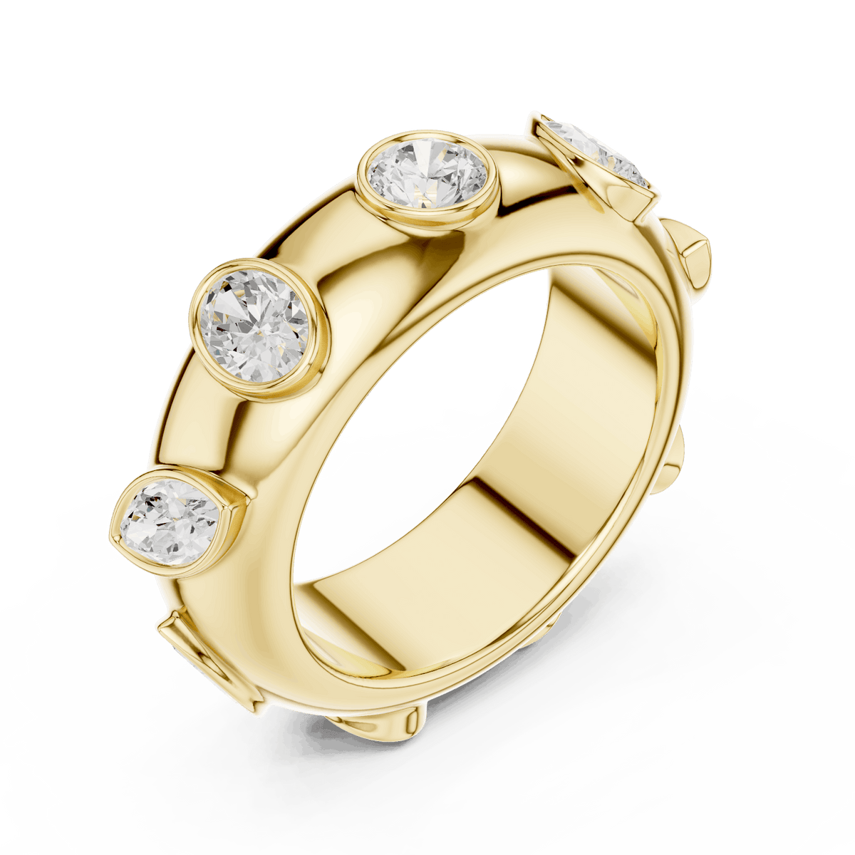 Marquise diamond eternity band ring featuring alternating marquise and round brilliant stones on a polished band by Orova Jewels.