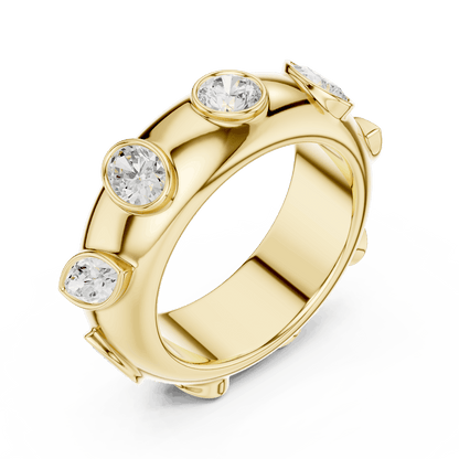 Marquise diamond eternity band ring featuring alternating marquise and round brilliant stones on a polished band by Orova Jewels.