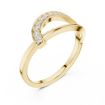Twisted Pavé Diamond Band Ring featuring a graceful crossover design with sparkling pavé-set diamond accents and a polished finish by Orova Jewels.