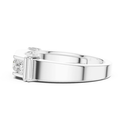 Contemporary channel-set diamond ring featuring brilliant round stones on a sleek polished band by Orova Jewels.