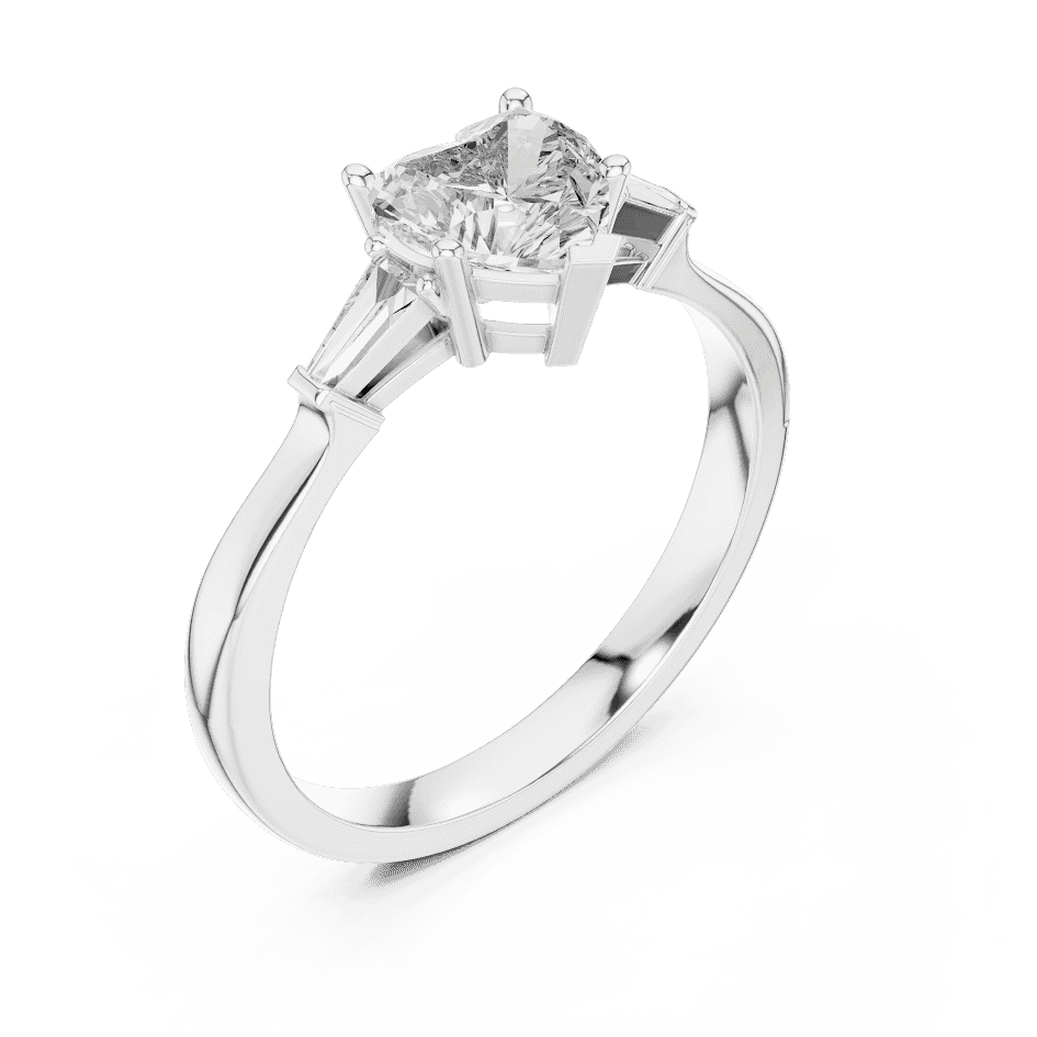 Classic solitaire diamond engagement ring featuring a round brilliant center stone in a four-prong setting with a polished band by Orova Jewels.