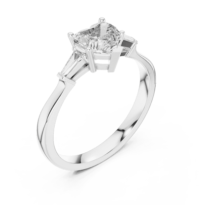 Classic solitaire diamond engagement ring featuring a round brilliant center stone in a four-prong setting with a polished band by Orova Jewels.