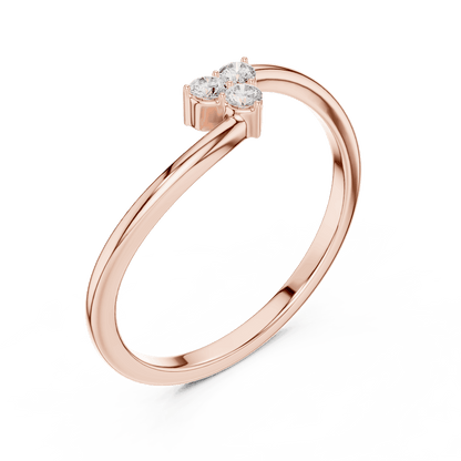 Toi et Moi Diamond Ring featuring two brilliant round stones set side by side on a sleek polished band by Orova Jewels.