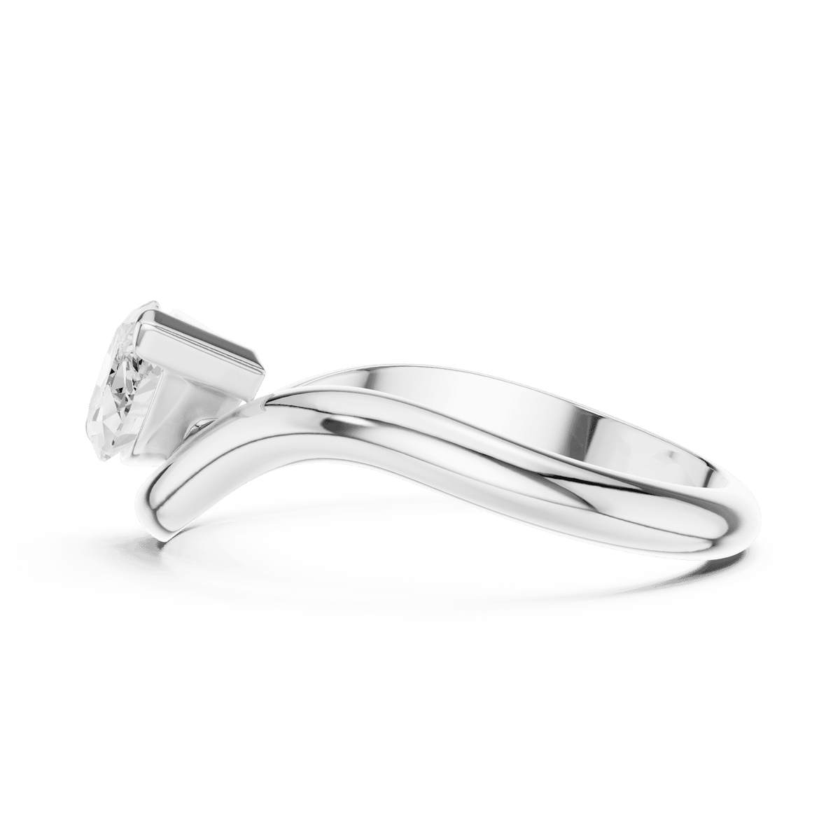 Marquise solitaire diamond ring featuring an elegant marquise-cut center stone on a sleek polished band by Orova Jewels.