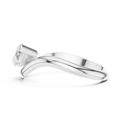 Marquise solitaire diamond ring featuring an elegant marquise-cut center stone on a sleek polished band by Orova Jewels.