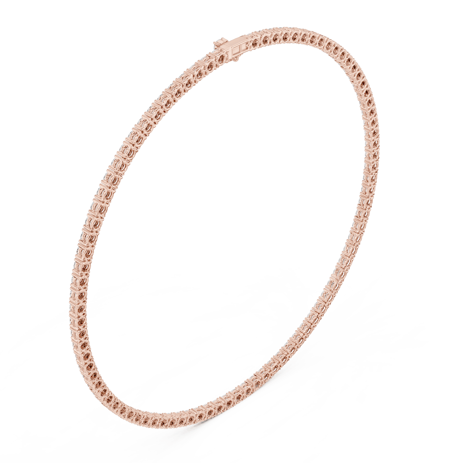 Classic round diamond tennis necklace with a continuous line of sparkling stones by Orova Jewels.