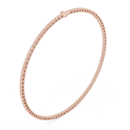 Classic round diamond tennis necklace with a continuous line of sparkling stones by Orova Jewels.