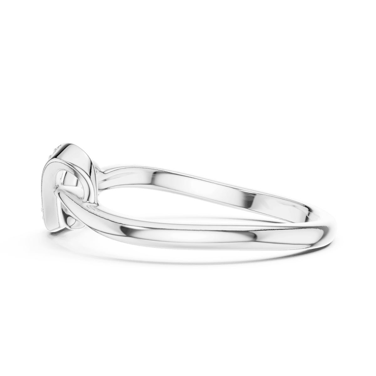 Twisted Infinity Diamond Ring featuring an elegant crossover band with sparkling accent stones and a polished finish by Orova Jewels.