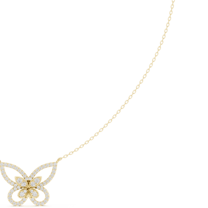 Butterfly diamond pendant necklace featuring a delicate butterfly-inspired design on a fine chain by Orova Jewels.