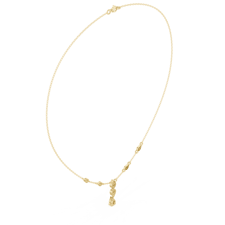 Elegant teardrop diamond pendant necklace with a delicate chain and sparkling accent stones by Orova Jewels.