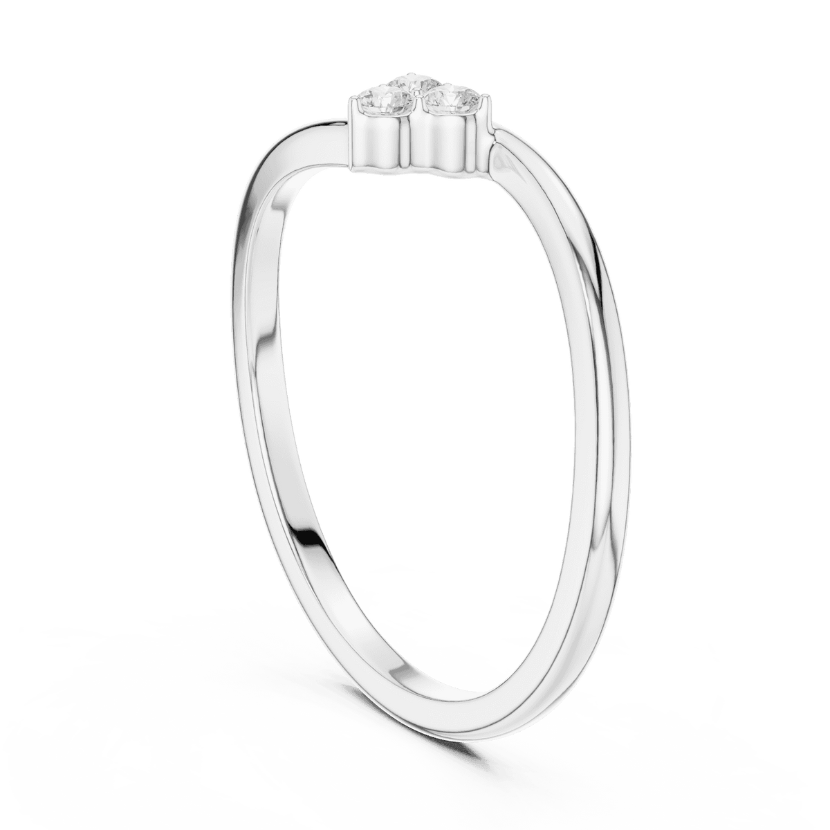 Toi et Moi Diamond Ring featuring two brilliant round stones set side by side on a sleek polished band by Orova Jewels.