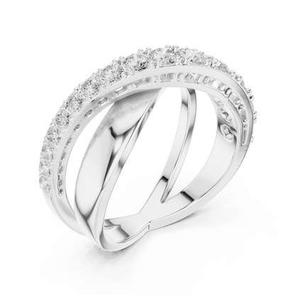 Criss Cross Diamond Band Ring