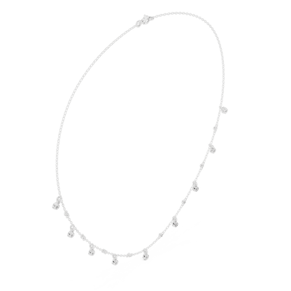 Dainty diamond dangle necklace featuring delicate sparkling drop charms on a fine chain by Orova Jewels.